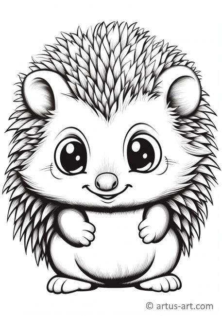 Cute Hedgehog Coloring Page